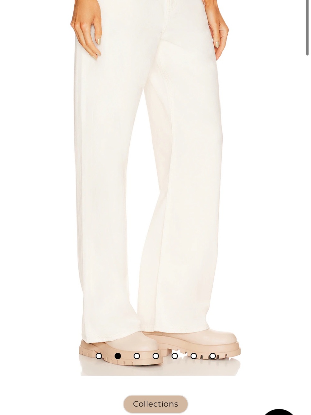 Rag & Bone Logan Cream Ecrue Wide-Leg Jeans